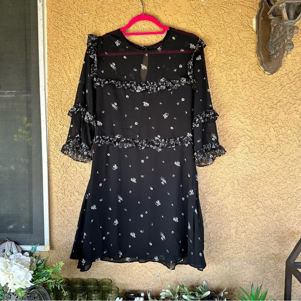 Floral Black Dress